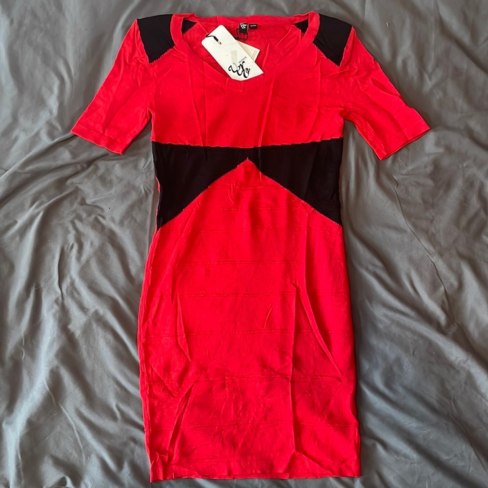 VERO MODA Red and Black Dress Size S